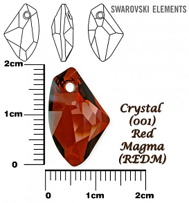 SWAROVSKI 6656 barva CRYSTAL RED MAGMA velikost 19mm. 