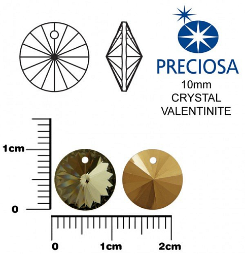 PRECIOSA MC RIVOLI velikost 10mm. Barva CRYSTAL VALENTINITE. 