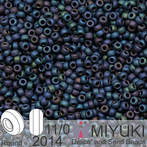 Korálky Miyuki Round 11/0. Barva 2014 Matte Metallic Midnight Blue Iris. Balení 5g.