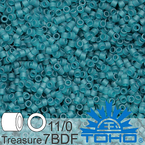 Korálky TOHO tvar TREASURE (válcové). Velikost 11/0. Barva č. 7BDF-Transparent-Frosted Teal . Balení 5g.