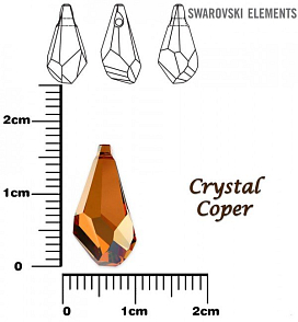 SWAROVSKI POLYGON DROP barva CRYSTAL COPPER  velikost 17mm.