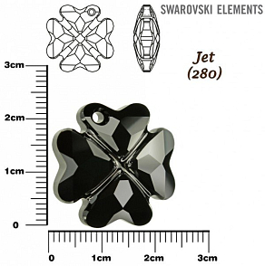 SWAROVSKI 6764 CLOVER Pendant barva JET velikost 23mm.