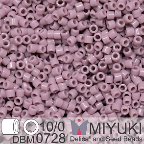 Korálky Miyuki Delica 10/0. Barva Opaque Mauve DBM0728. Balení 5g.