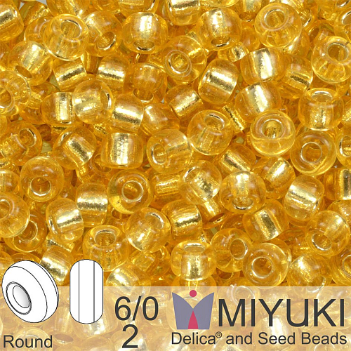 Korálky Miyuki Round 6/0. Barva 2 S/L Lt Gold. Balení 5g