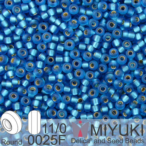 Korálky Miyuki Round 11/0. Barva 0025F Matte S/L Capri Blue . Balení 5g.