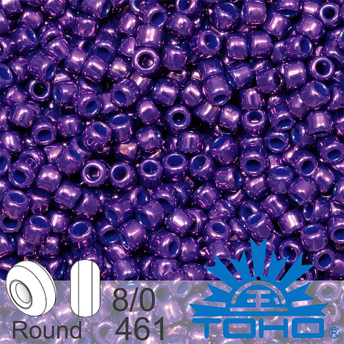 Korálky TOHO tvar ROUND (kulaté). Velikost 8/0. Barva č. 461-Higher-Metallic Grape . Balení 10g.