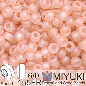 Korálky Miyuki MIX Round 6/0. Barva 155FR Matte Transparent Light Tea Rose AB. Balení 5g