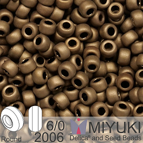 Korálky Miyuki MIX Round 6/0. Barva 2006 Matte Met Dk Bronze. Balení 5g