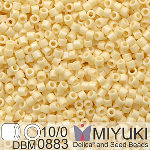 Korálky Miyuki Delica 10/0. Barva Matte Op Dk Cream AB DBM0883. Balení 5g.