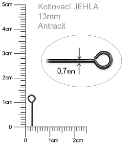 Ketlovací JEHLA  velikost 13mm. Barva antracitová..