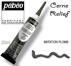 KONTURA  Cerne Relief 20 ml barva Imitation Plomb.Výrobce PEBEO