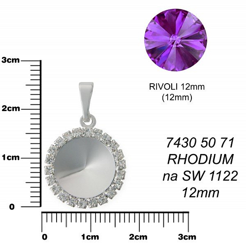 KRUH S ZIRKONY na RIVOLKU 12mm .. Barva rhodium. Ozn-7430 50 71. 