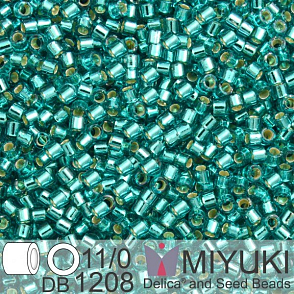 Korálky Miyuki Delica 11/0. Barva S/L Caribbean Teal  DB1208. Balení 5g