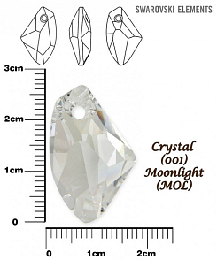 SWAROVSKI 6656 barva CRYSTAL MOONLIGHT velikost 27mm. 