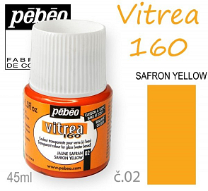 Barva na sklo VITREA 160- vypalovací č.02 ŽLUTÁ safron objem 45ml.