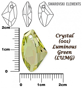 SWAROVSKI 6656 barva CRYSTAL LUMINOUS GREEN velikost 19mm. 