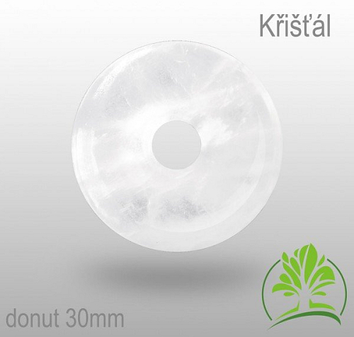 Křišťál donut-o pr. 30mm tl.4,5mm.