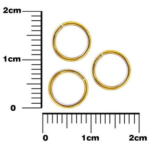 Kroužek spojovací pr.8mm Síla drátu 1mm. Barva zlatá. 