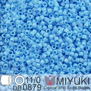 Korálky Miyuki Delica 11/0. Barva Matte Op Turquoise Blue AB DB0879. Balení 5g