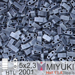 Korálky Miyuki Half Tila. Barva Matte Gunmetal HTL 2001 Balení 3g