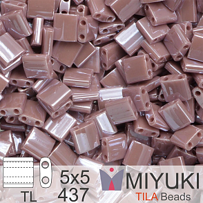 Korálky MIYUKI tvar TILA BEADS velikost 5x5mm. Barva TL 437 Opaque Mauve Luster. Balení 5g.