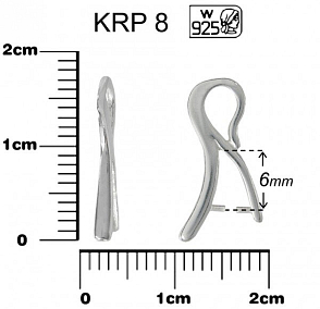 ŠLUPNA ozn. KRP 8. Materiál STŘÍBRO AG925.váha 0,61g.