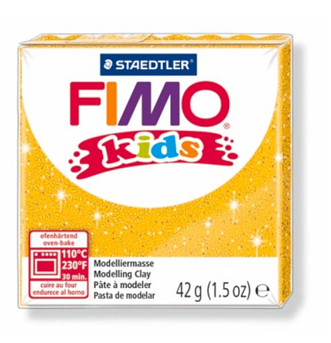 Modelovací hmota Fimo kids 42g ZLATÁ se třpytkami č.112