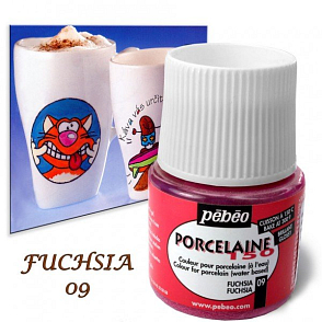 Barva na porcelán vypalovací PORCELAIN 150-barva FUCHSIA č.09 objem 45ml.