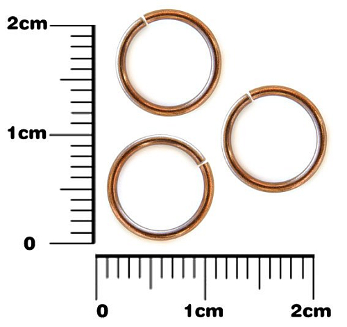 Kroužek spojovací pr.10mm Síla drátu 1mm. Barva staroměděná