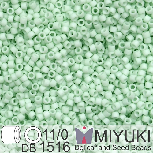 Korálky Miyuki Delica 11/0. Barva Matte Opaque Light Mint DB1516 Balení 5g