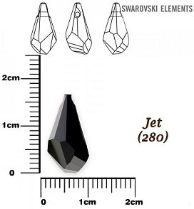 SWAROVSKI POLYGON DROP barva JET velikost 17mm.