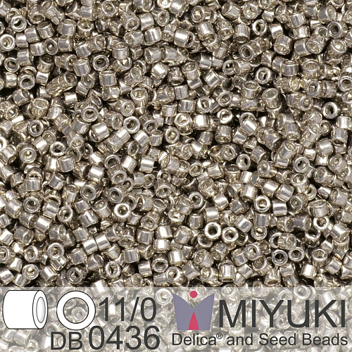 Korálky Miyuki Delica 11/0. Barva Galvanized Pewter DB0436. Balení 5g