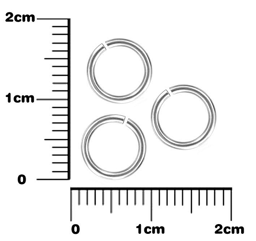 Kroužek spojovací pr.8mm Síla drátu 1mm. Barva platina.