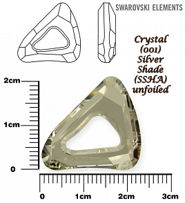 SWAROVSKI ELEMENTS Organic Cosmic Triangle 4736 barva CRYSTAL (001) SILVER SHADE (SSHA) velikost 20mm.