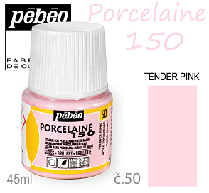 Barva na porcelán vypalovací  Pébeo Porcelaine 150. Odstín č.50 Tender Pink. Balení 45 ml.