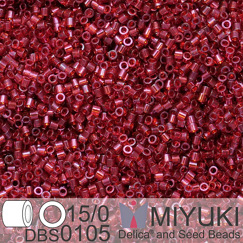 Korálky Miyuki Delica 15/0. Barva DBS 0105 Garnet Gold Luster. Balení 2g.