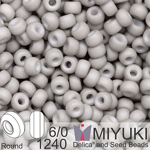 Korálky Miyuki MIX Round 6/0. Barva 1240 Matte Opaque Gray. Balení 5g