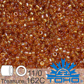 Korálky TOHO tvar TREASURE (válcové). Velikost 11/0. Barva č. 162C-Trans-Rainbow Topaz . Balení 5g.