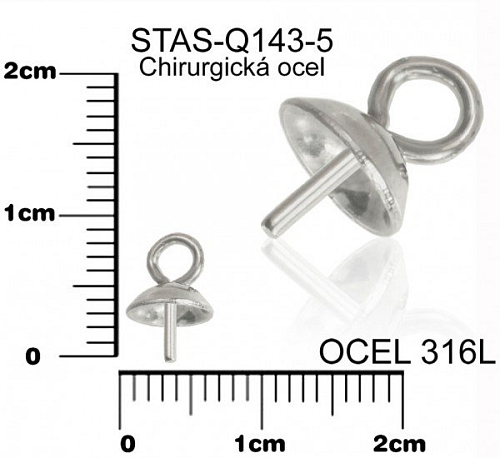 ŠLUPNA CHIRURGICKÁ OCEL ozn.-STAS-Q143-5. velikost 7,0 x5,0mm.