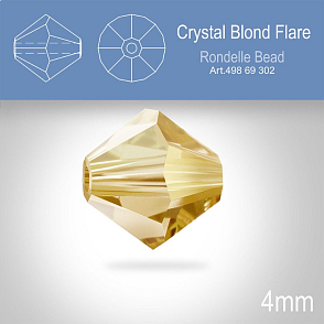 PRECIOSA Bicone MC BEAD (sluníčko) velikost 4mm. Barva CRYSTAL BLOND FLARE. Balení 31ks .