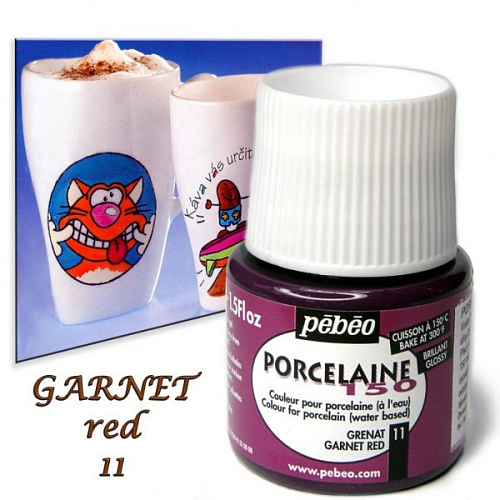 Barva na porcelán vypalovací PORCELAIN 150-barva GARNET RED č.11 objem 45ml