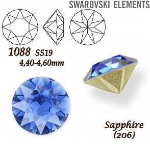 SWAROVSKI ELEMENTS 1088 XIRIUS Chaton SS19 (4,40-4,60mm) barva SAPPHIRE (206). 