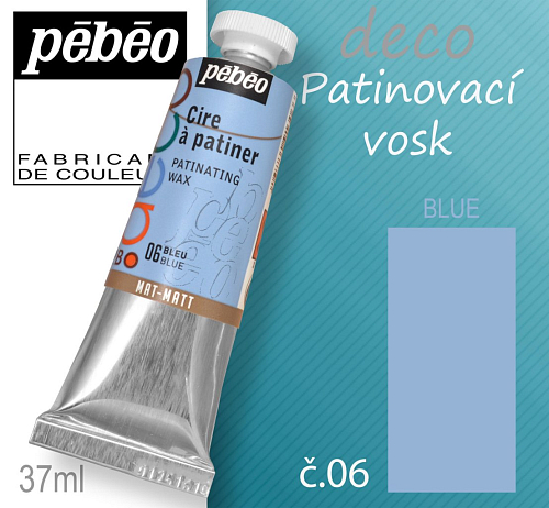 Patinovací VOSK Pébeo DECO. Odstín č.06 BLUE Matt. Balení 37ml.