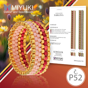 Rukodělná korálková stavebnice MIYUKI. Stavebnice prstenu COLOR Line no. P52