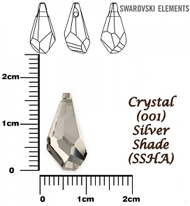 SWAROVSKI POLYGON DROP barva CRYSTAL SILVER SHADE  velikost 17mm.