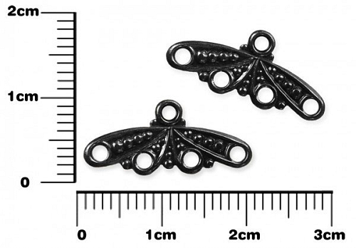 Náušnicové ramínko zdobené lité R0152 4otvory. Barva antracit.