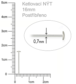 Ketlovací Nýt  velikost 16mm. Barva stříbrná.