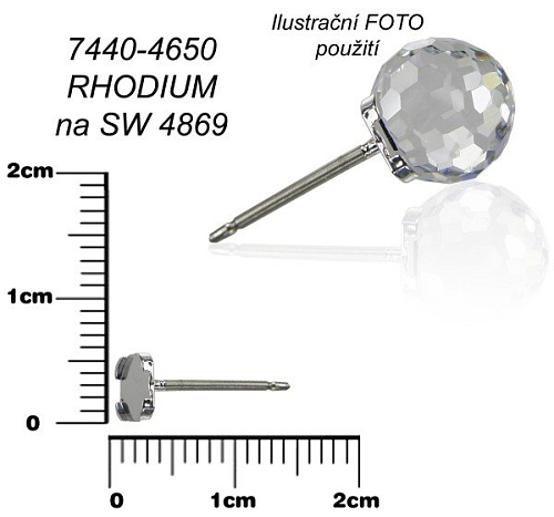 Puzeta na SW 4869 velikost 6mm. Barva RHODIUM. Ozn.-7440-4650.