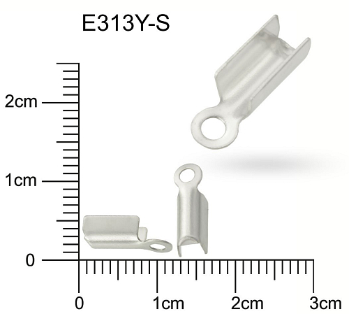 Koncovka otevřená s očkem. Ozn.-E313Y S. Barva stříbrná. 