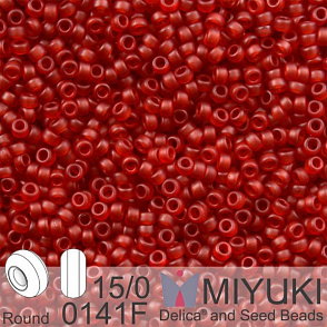 Korálky Miyuki Round 15/0. Barva 0141F Matte Tr Ruby. Balení 5g